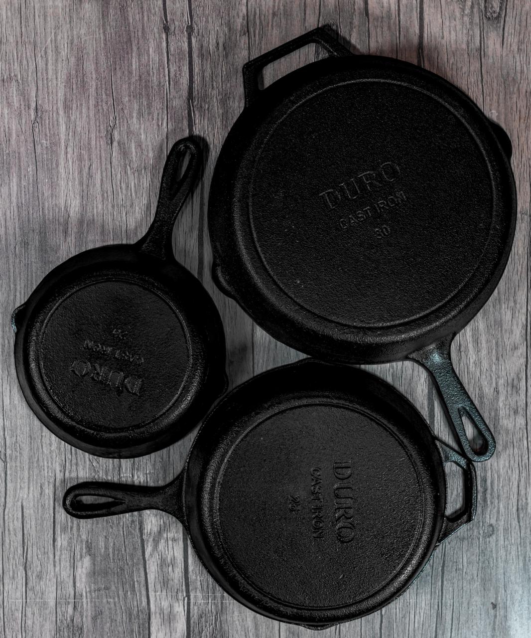 The Essential set : 3 SIZES SKILLETS